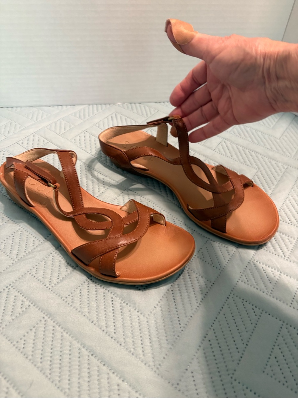 SOUL Naturalizer Solo Sandals Toffee Brown Women’s Size 10 Strappy 1 Inch Heel - Picture 3 of 10